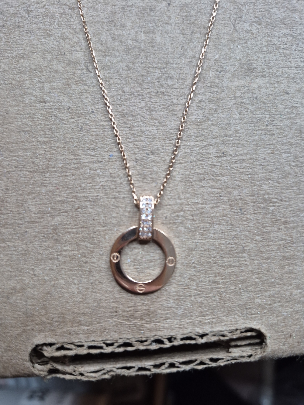 bravogoldusa Necklace Circle Rose Gold